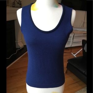 RENA LANGE woven vest with beautiful trim Size S